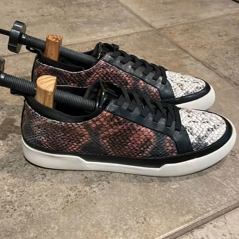 27Edit Naturalizer Valarie Leather Snake Print Sneaker Shoes Womens Size 9M